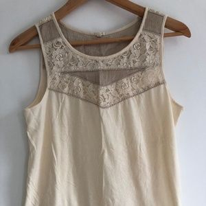 J.Crew Pintuck Lace Shell